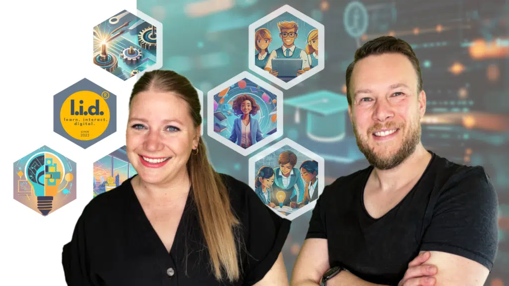 Porträt von Lea Wurm und Tobias Hombach, Gründer von l.i.d. – learn. interact. digital.